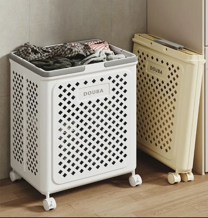 Big Foldable Eco-Friendly Laundry storage basket with wheels - Image 4