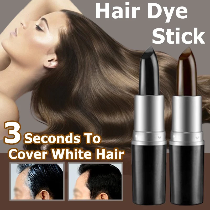 Black & Dark Brown one time hair dye stick with instant root coverage, Hair colour modify cream stick, Hair care - Image 5