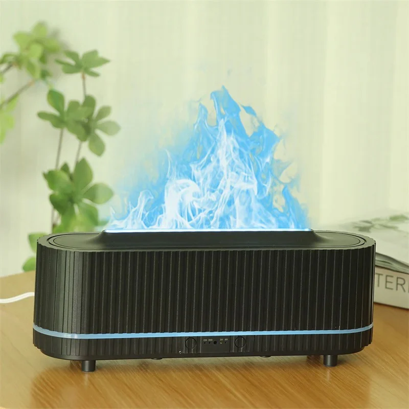 Black Stripped 3D Flame Humidifier Diffuser - Image 4