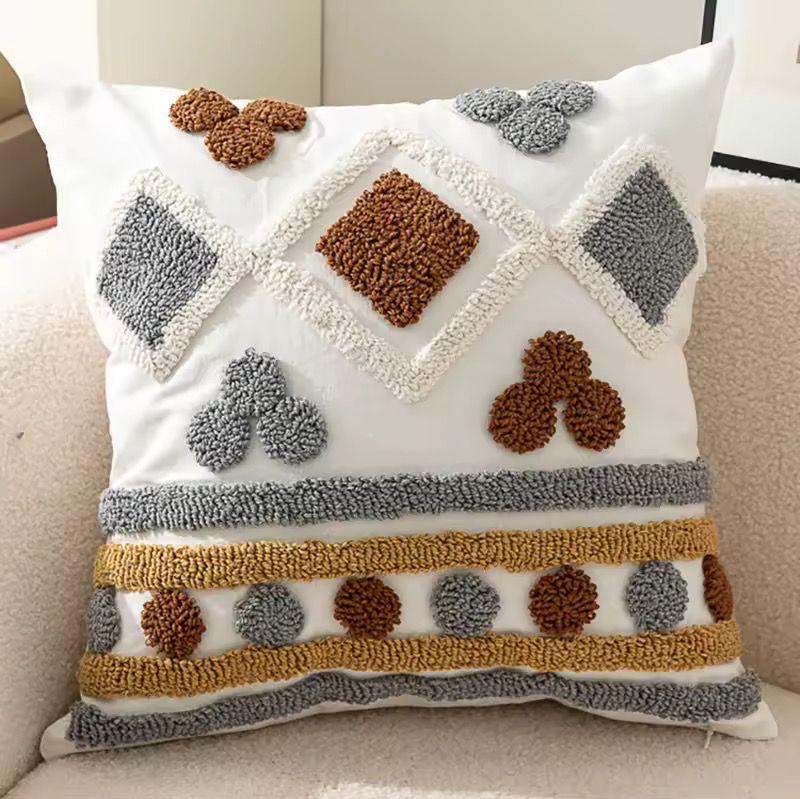 Boho Cotton Woven Pillowcases 45x45cm | Tufted Tassel Cushion Cover for Sofa Decor - Image 11