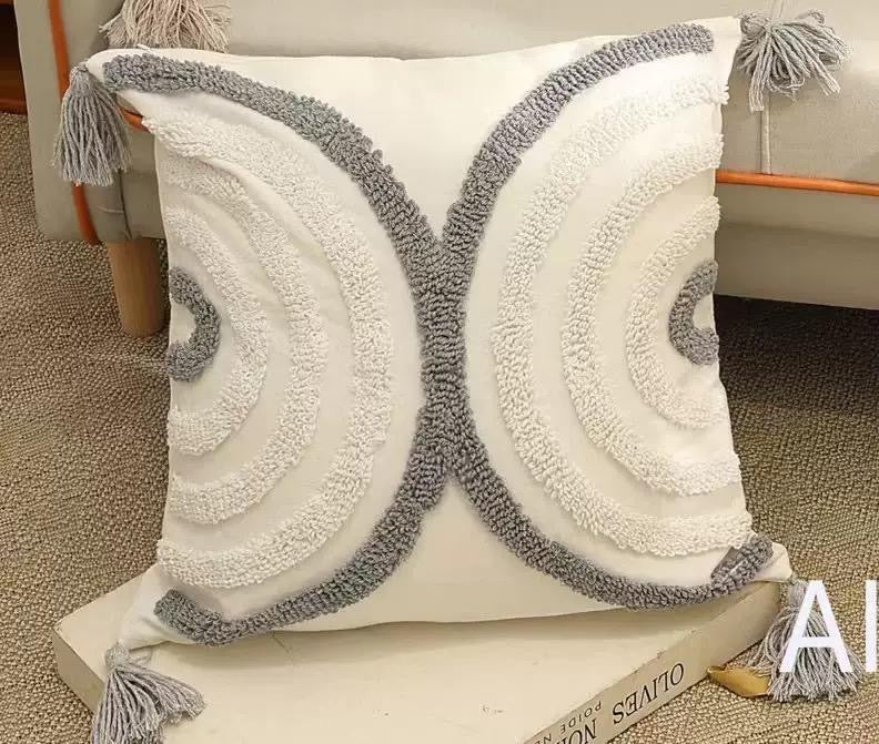 Boho Cotton Woven Pillowcases 45x45cm | Tufted Tassel Cushion Cover for Sofa Decor - Image 13