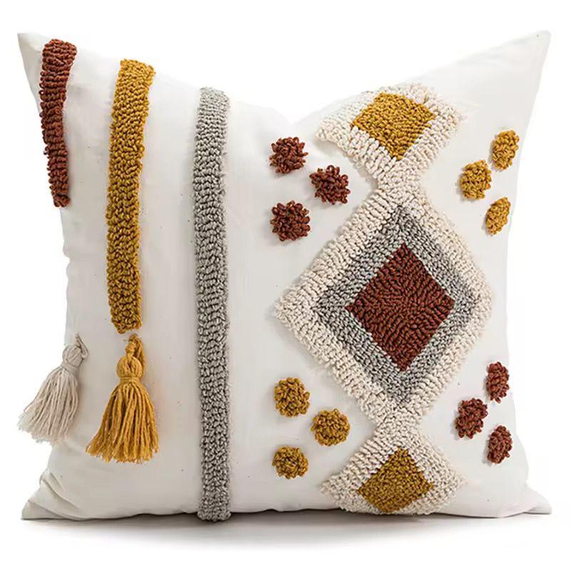 Boho Cotton Woven Pillowcases 45x45cm | Tufted Tassel Cushion Cover for Sofa Decor - Image 16