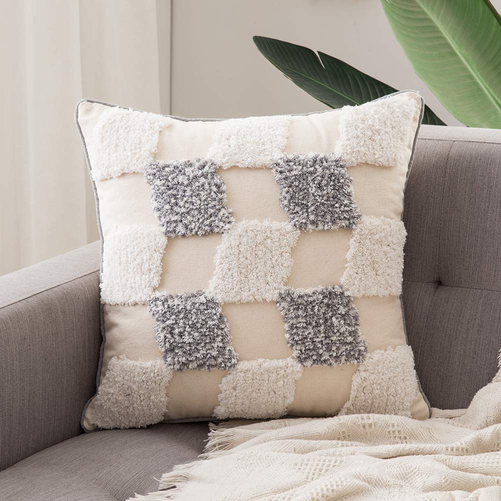 Boho Cotton Woven Pillowcases 45x45cm | Tufted Tassel Cushion Cover for Sofa Decor - Image 30