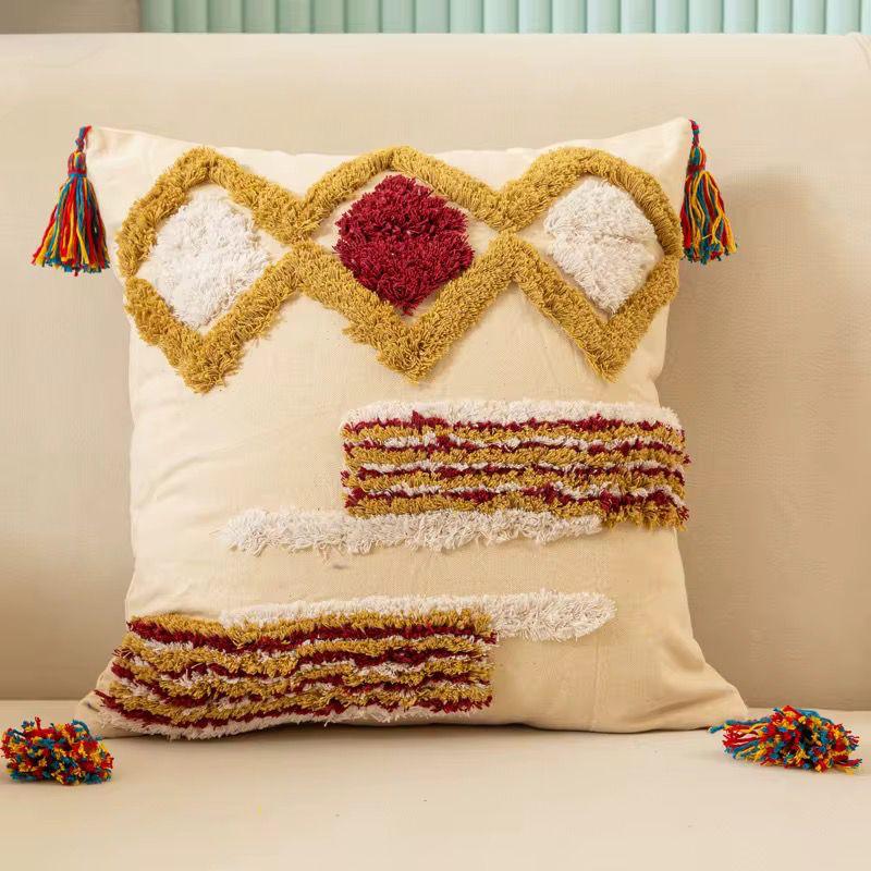 Boho Cotton Woven Pillowcases 45x45cm | Tufted Tassel Cushion Cover for Sofa Decor - Image 5