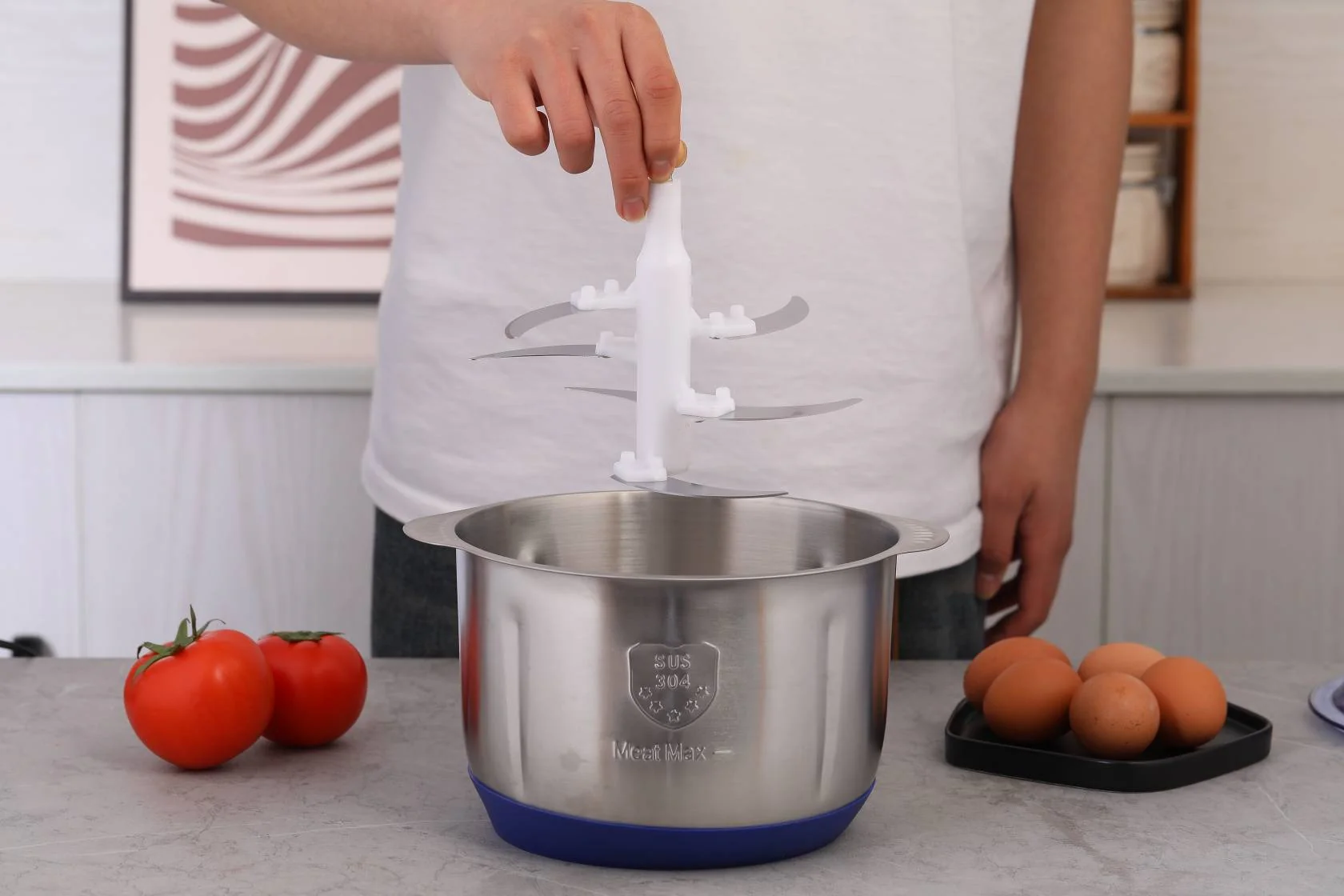 Boma 5l Steel Cup Food Chopper Meat Grinder - Image 3
