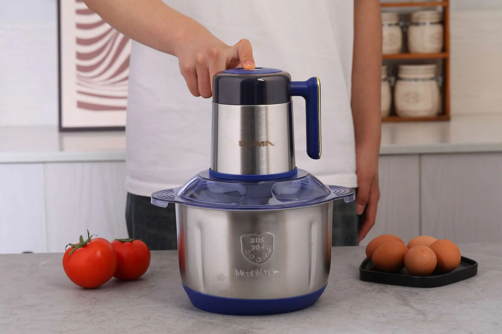 Boma 5l Steel Cup Food Chopper Meat Grinder - Image 4