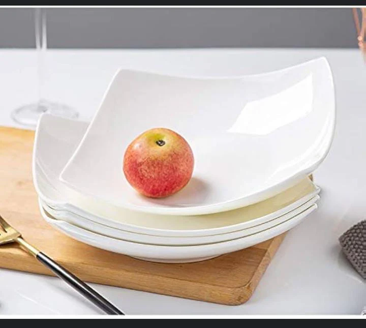 Bone chine sqaure soup plate 6pcs - Image 2