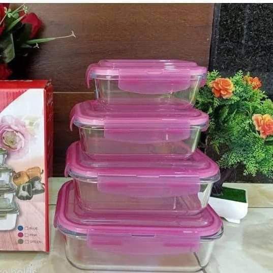 Borosilicate Glass Food Storage Lunch Box Container Set with Leak Proof Lids - Image 3