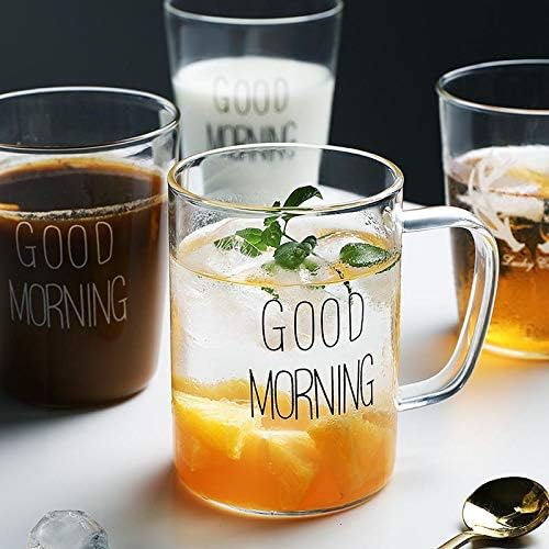 Borosilicate Good Morning Printed Glass Mug with Handle - Image 3