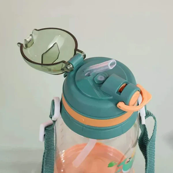 BPA free kids water bottle with a silicon straw - Image 3