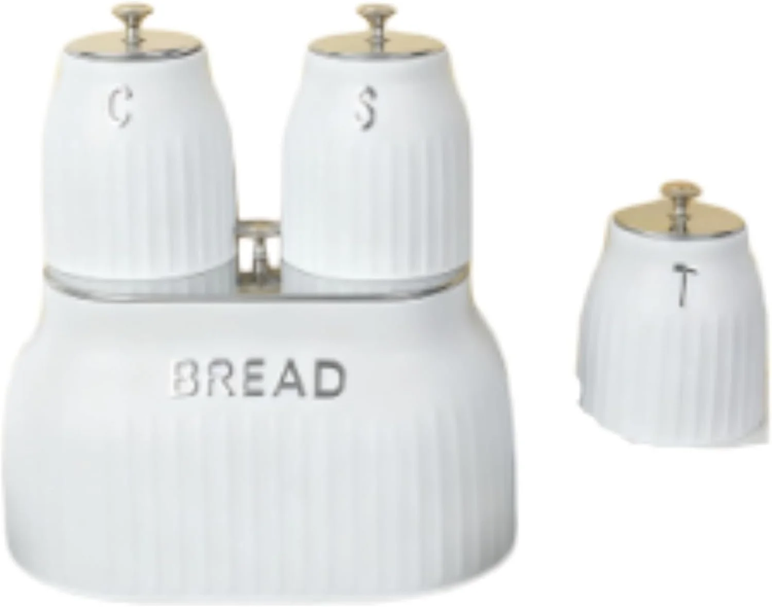 Bread Bin & 3 Canister Set – Labelled Tea, Coffee & Sugar - Image 4