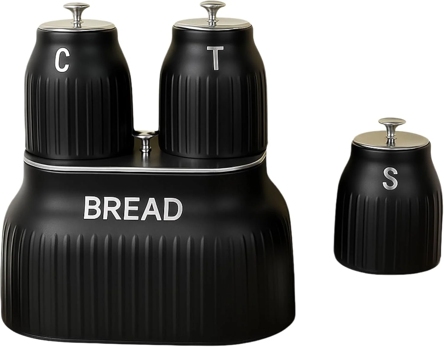 Bread Bin & 3 Canister Set – Labelled Tea, Coffee & Sugar - Image 5