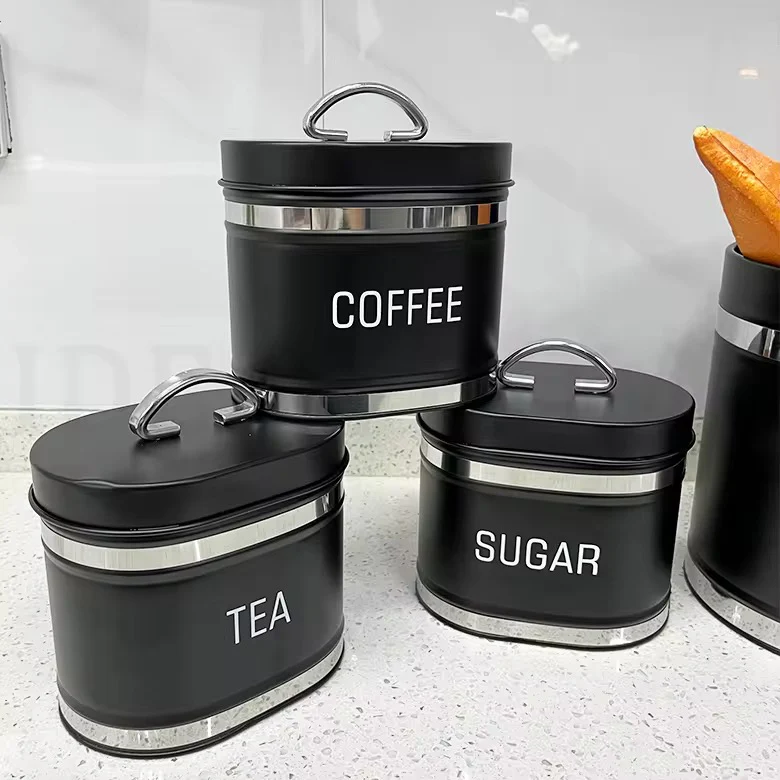 Bread Bin & 4-Piece Canister Set – Tea, Coffee & Sugar - Image 5