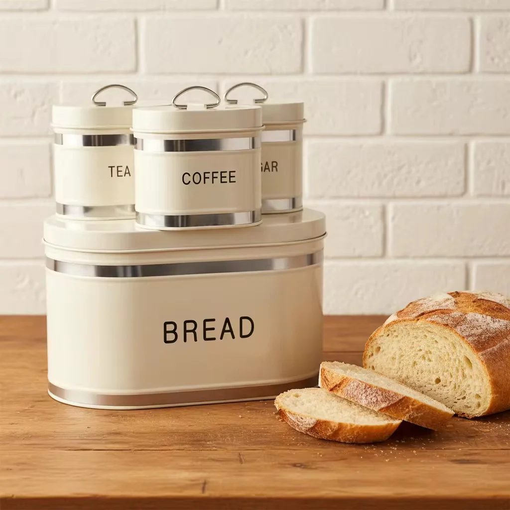 Bread Bin & 4-Piece Canister Set – Tea, Coffee & Sugar - Image 7