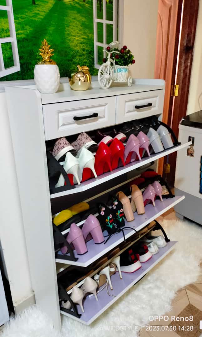 Bucket Flip Shoe Cabinet – Modern Slim Shoe Rack with Flip-Top Storage | High-Capacity Entryway Organizer for Homes in Kenya - Image 9
