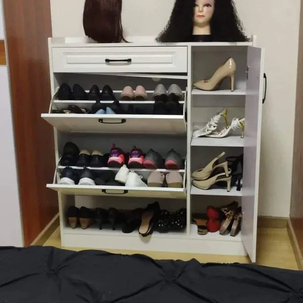 Bucket Flip Shoe Cabinet Compact Entryway Shoe Rack Organizer for Small Spaces Durable Shoe Storage for Homes & Apartments in Kenya - Image 2