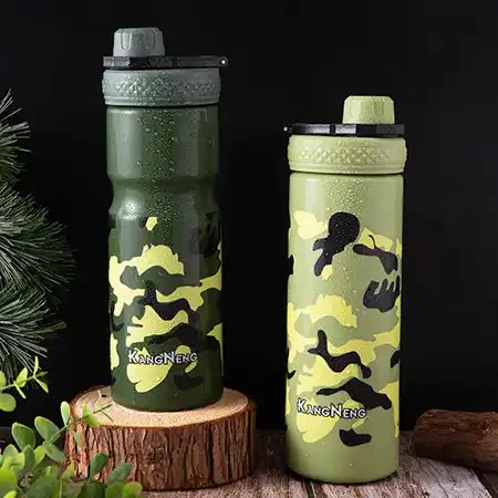Camouflage Jeshi 1000ml plastic sports water bottle - Image 4
