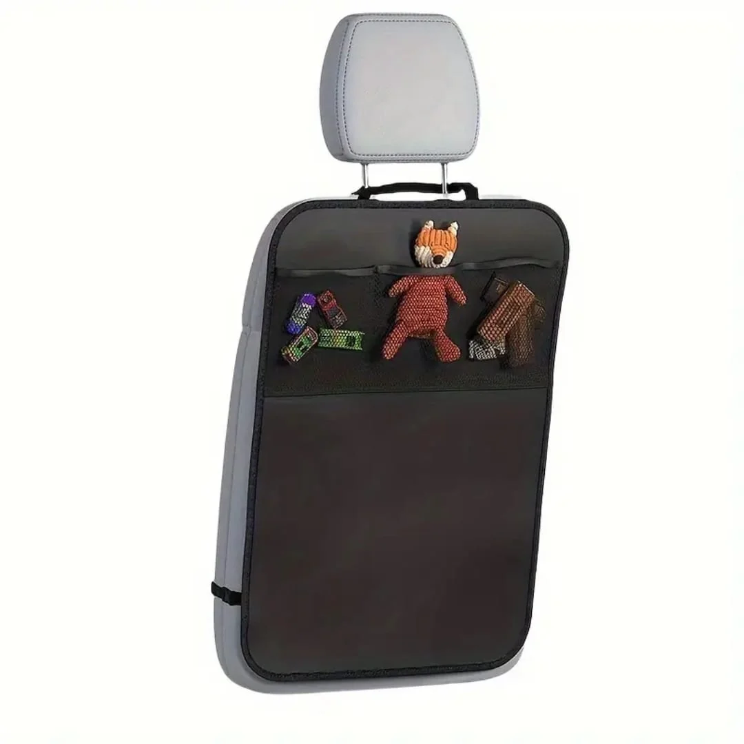 Car Back Seat Kick Mat + 3 Pockets Storage - Image 3