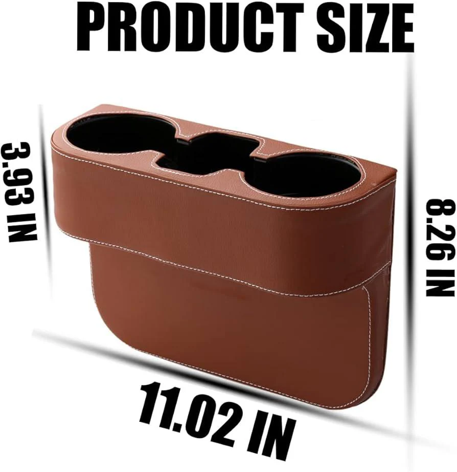 Car Cup Holder with Phone Holder & double Side Holders with high Quality Leather Cover - Image 5