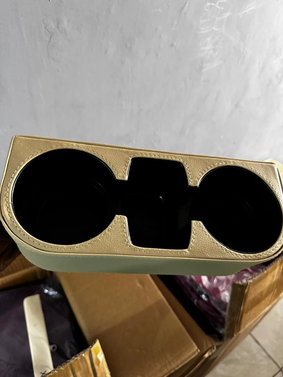 Car Cup Holder with Phone Holder & double Side Holders with high Quality Leather Cover - Image 9