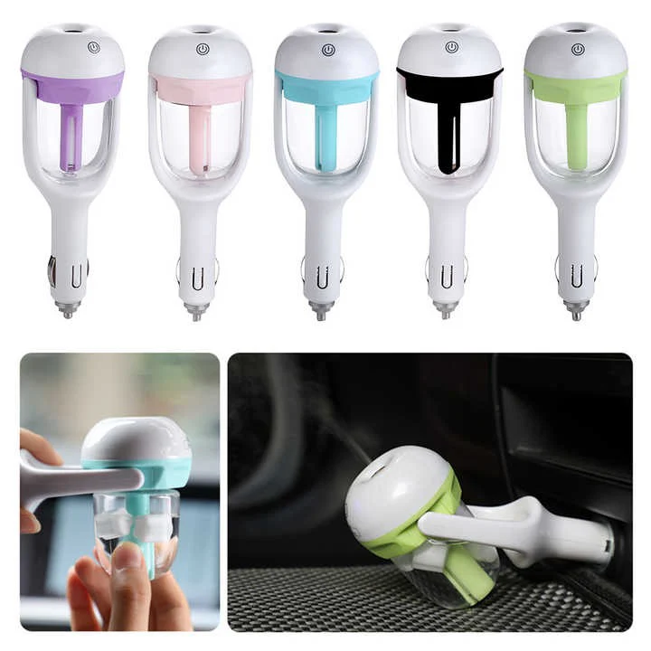 Car Humidifier, Car Essential Oil Diffuser, Portable Car Air Freshener, Personal Car Purifier Humidifier, Mini Cool Mist Humidifier with 12V Charging Port Blue - Image 2