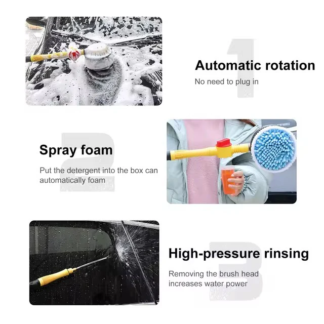 Car Wash Brush, Car Cleaning Kit, 360° Spin Car Wash Mop - Image 3