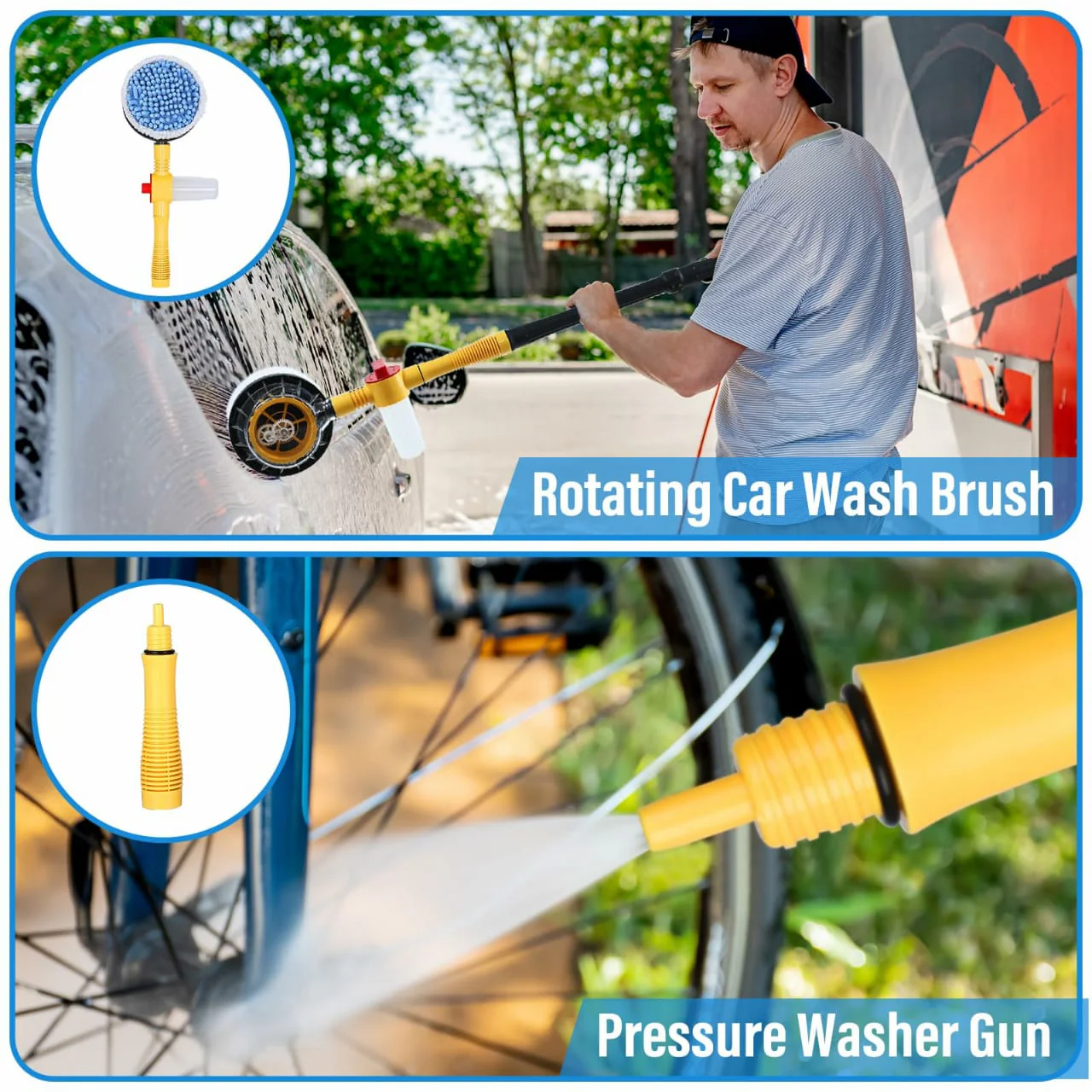 Car Wash Brush, Car Cleaning Kit, 360° Spin Car Wash Mop - Image 4