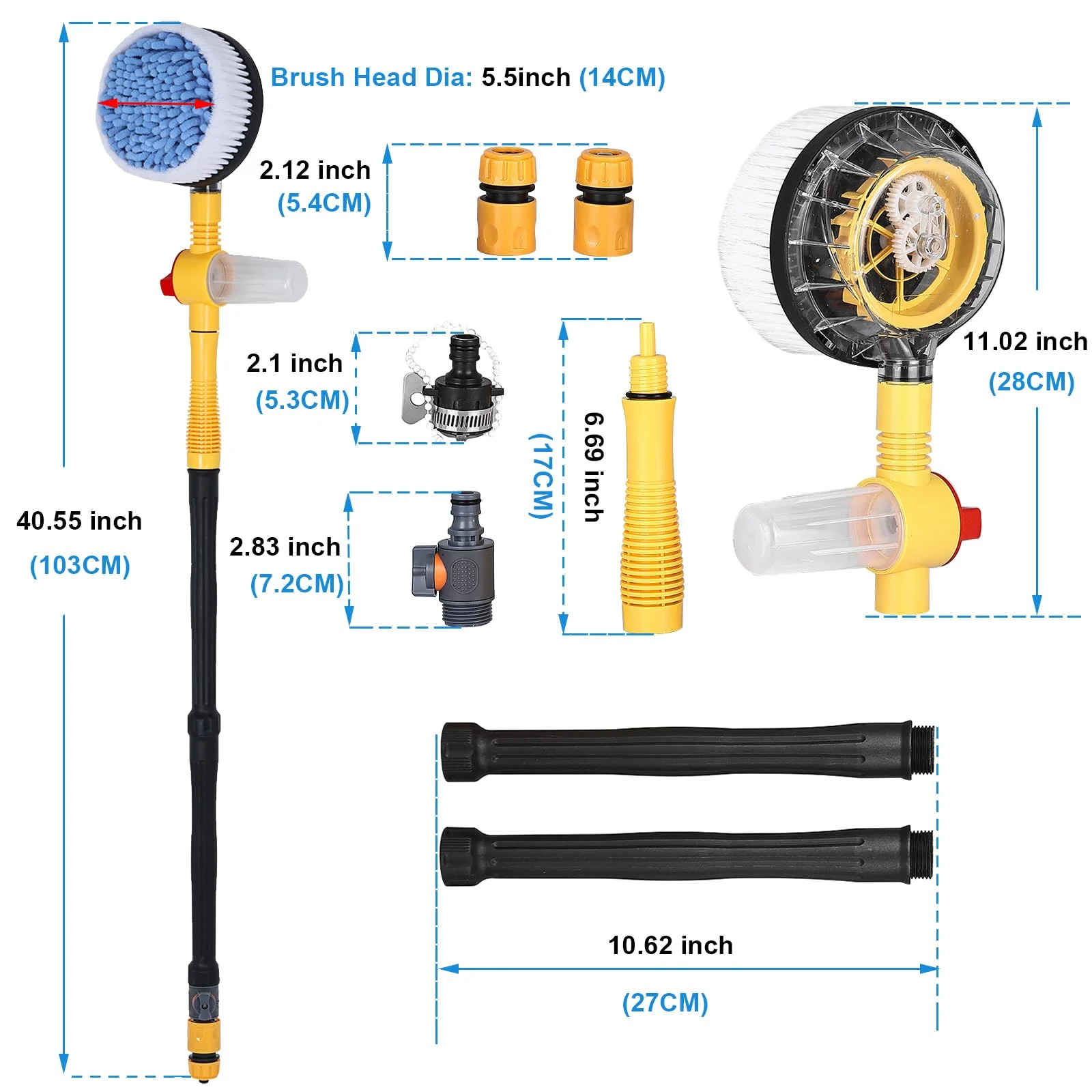 Car Wash Brush, Car Cleaning Kit, 360° Spin Car Wash Mop - Image 5