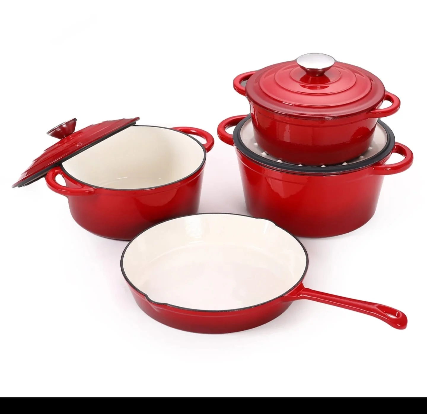 7 PCS Enamel Cast Iron Cooking Pots Set  Non-Toxic, Oven-Safe Pots for Kenyan Kitchens - Image 12
