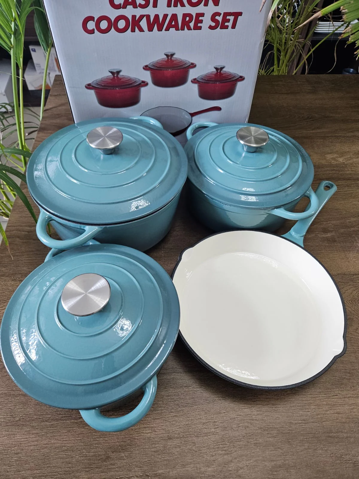 7 PCS Enamel Cast Iron Cooking Pots Set  Non-Toxic, Oven-Safe Pots for Kenyan Kitchens - Image 14