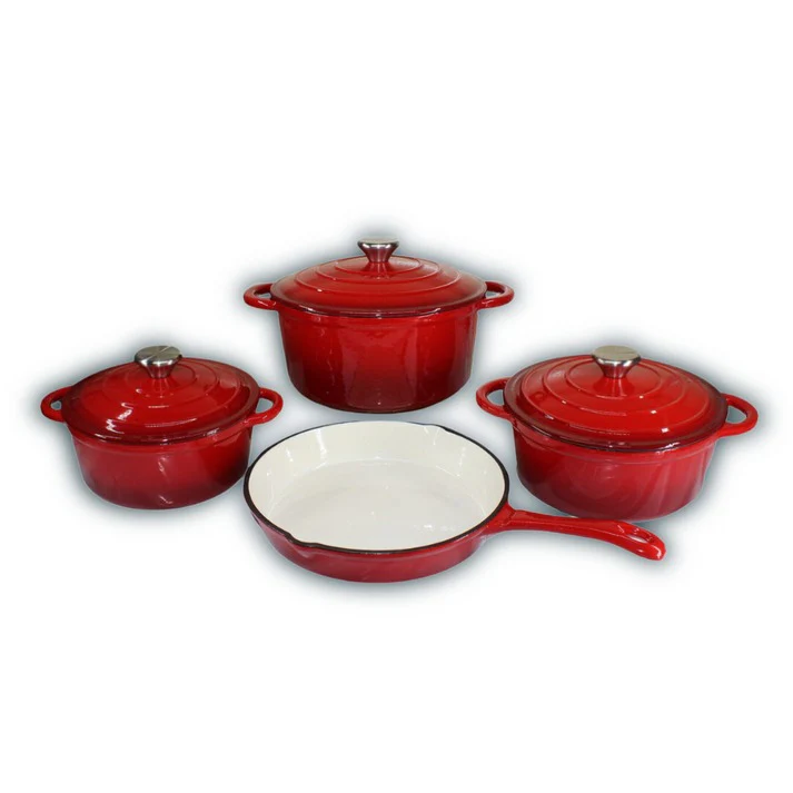 7 PCS Enamel Cast Iron Cooking Pots Set  Non-Toxic, Oven-Safe Pots for Kenyan Kitchens - Image 21