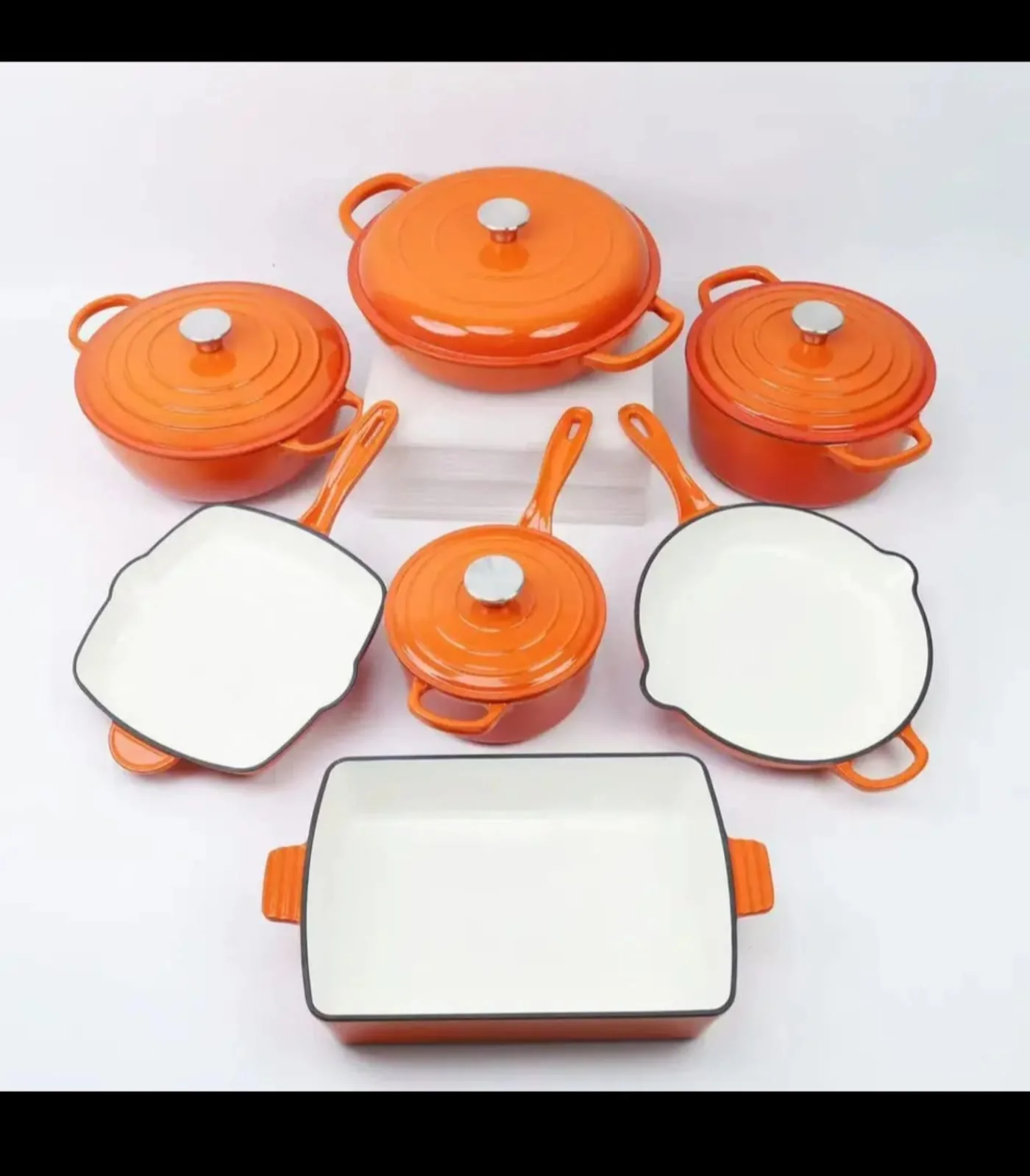 7 PCS Enamel Cast Iron Cooking Pots Set  Non-Toxic, Oven-Safe Pots for Kenyan Kitchens - Image 30