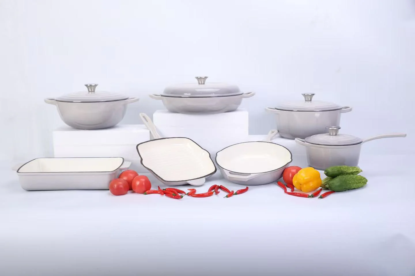 7 PCS Enamel Cast Iron Cooking Pots Set  Non-Toxic, Oven-Safe Pots for Kenyan Kitchens - Image 33