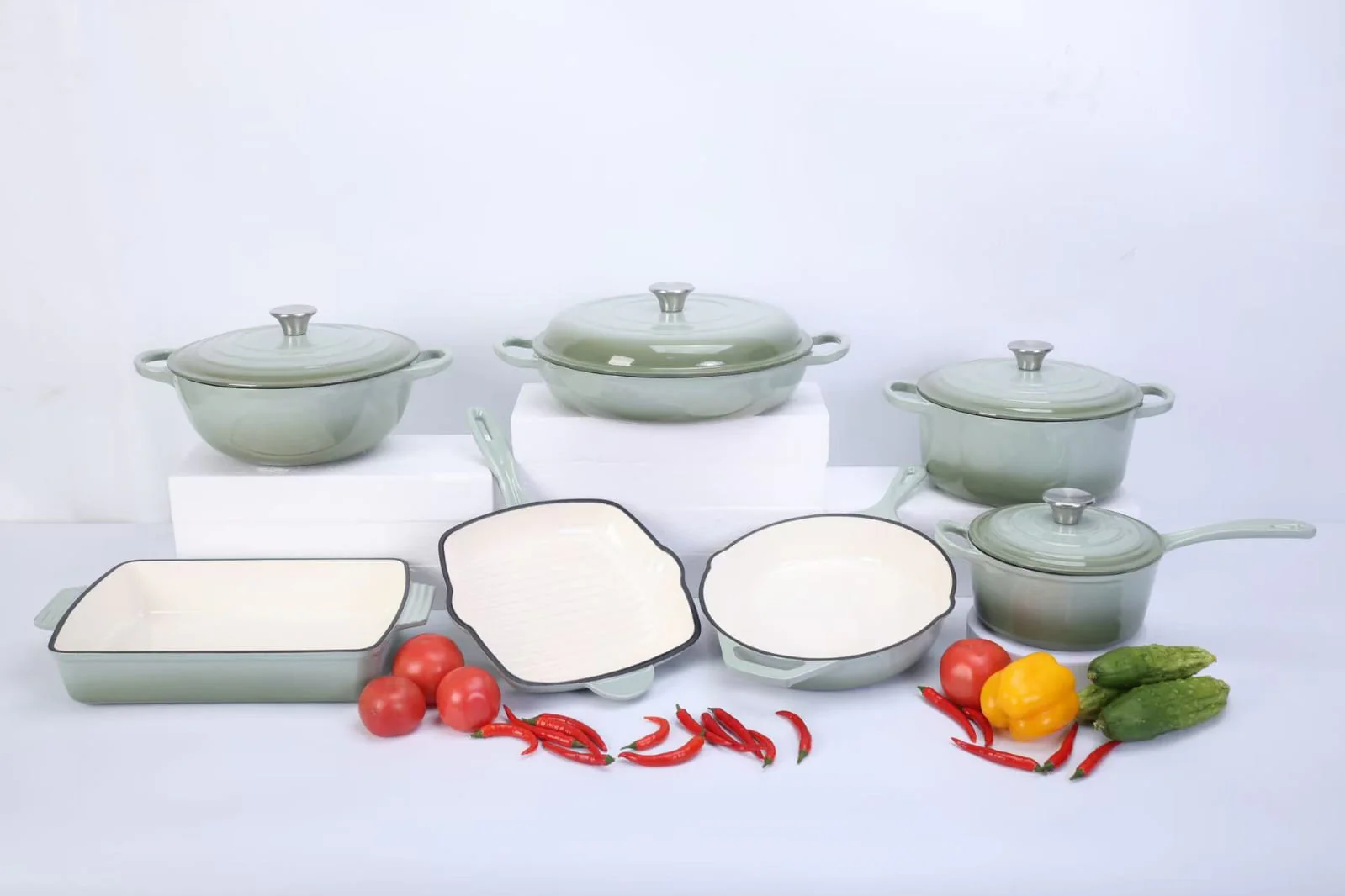 7 PCS Enamel Cast Iron Cooking Pots Set  Non-Toxic, Oven-Safe Pots for Kenyan Kitchens - Image 34