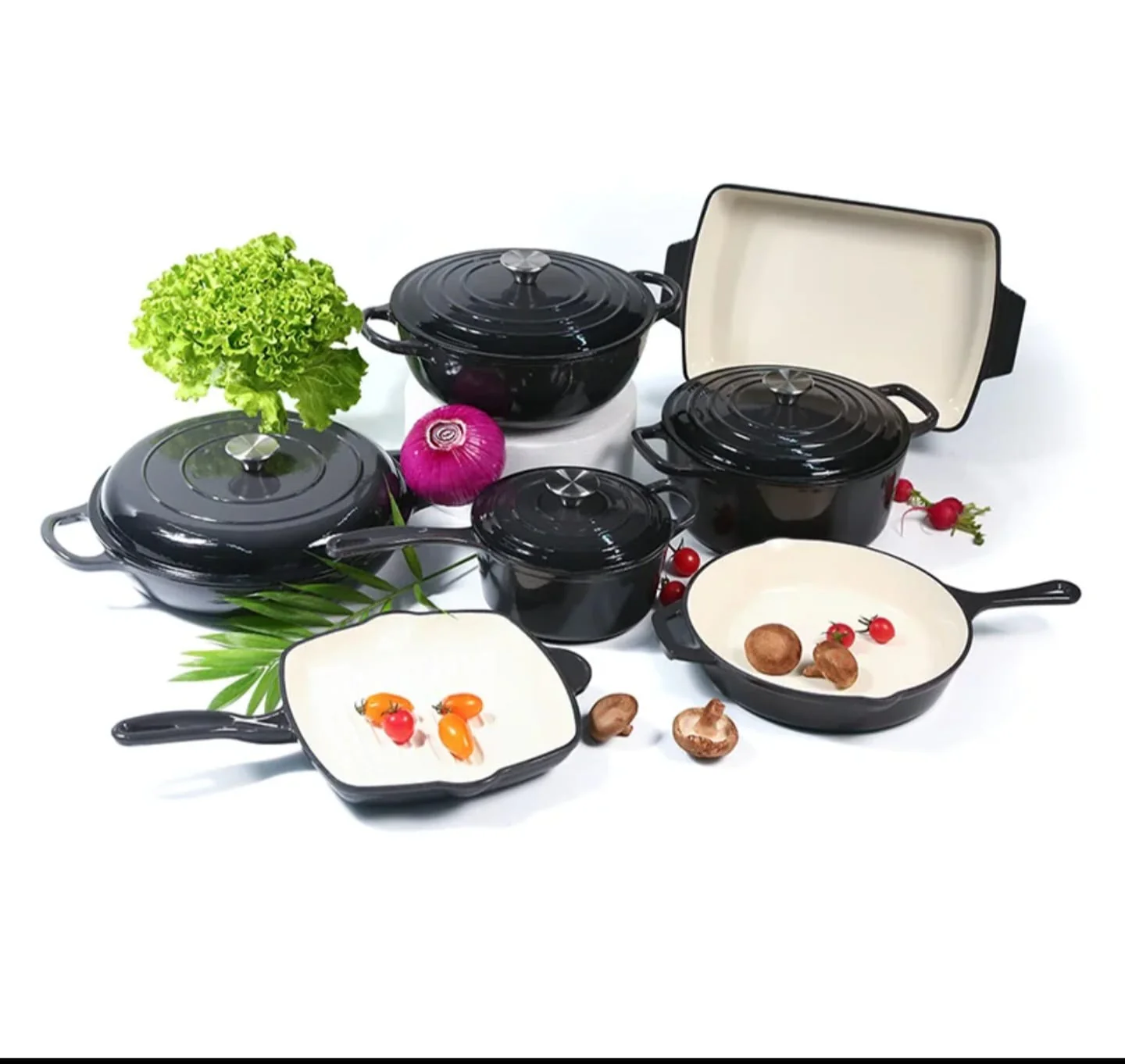 7 PCS Enamel Cast Iron Cooking Pots Set  Non-Toxic, Oven-Safe Pots for Kenyan Kitchens - Image 36