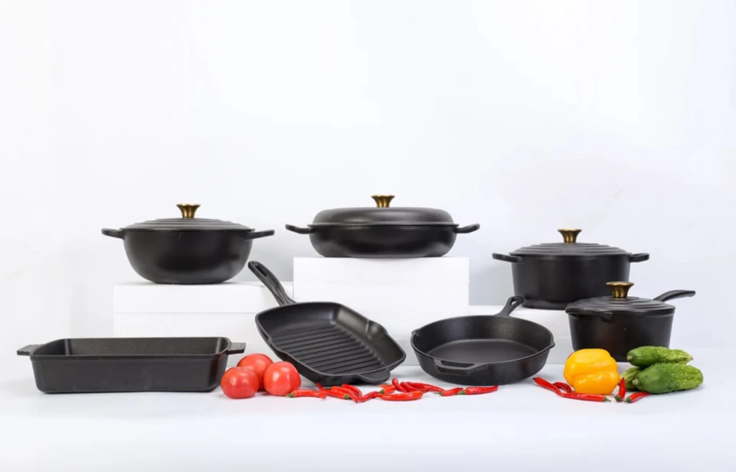 7 PCS Enamel Cast Iron Cooking Pots Set  Non-Toxic, Oven-Safe Pots for Kenyan Kitchens - Image 37