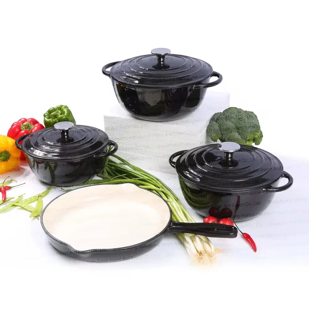 7 PCS Enamel Cast Iron Cooking Pots Set  Non-Toxic, Oven-Safe Pots for Kenyan Kitchens - Image 8