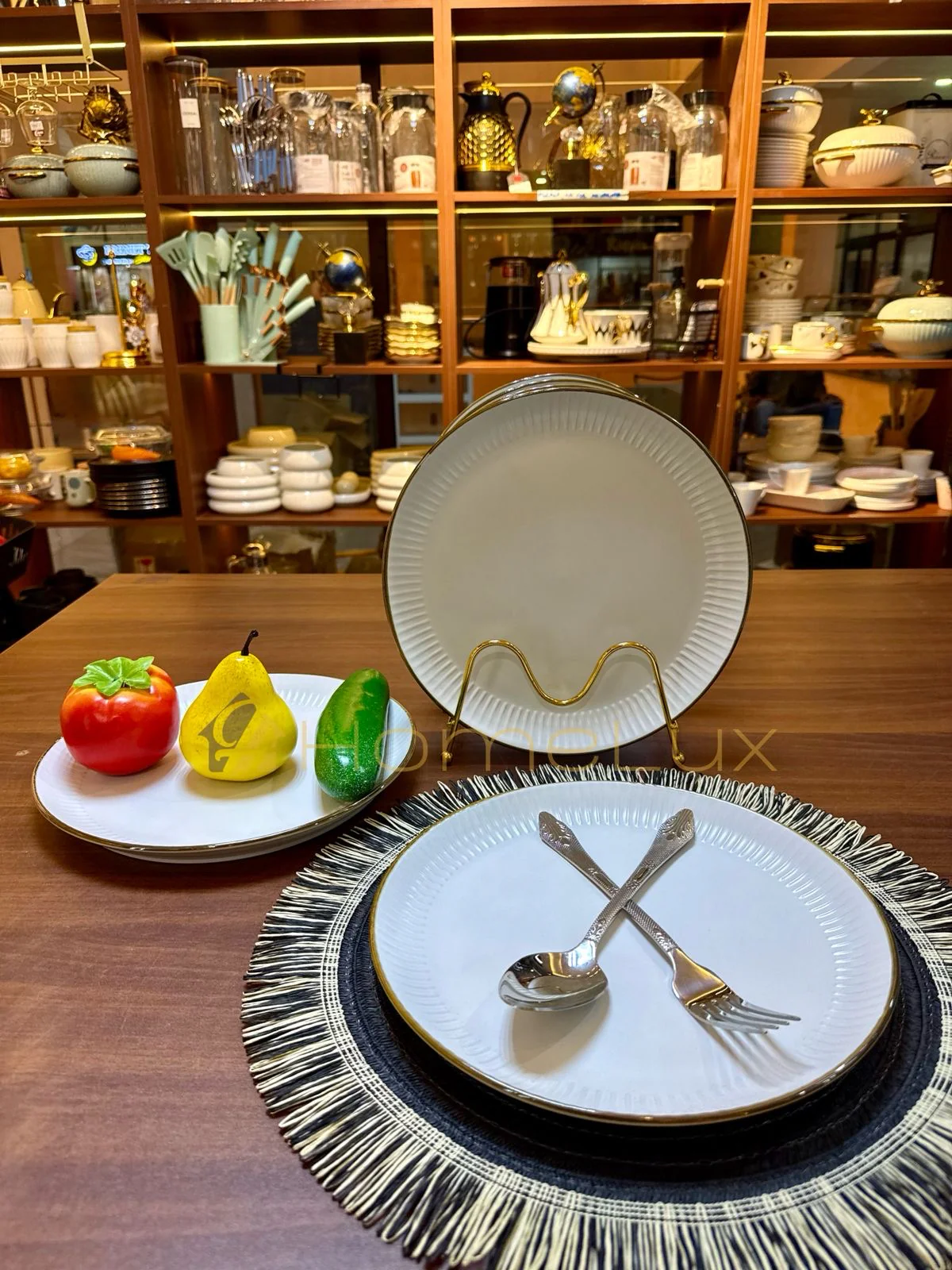 Ceramic Dinner Plates Set (6pcs)  Flower Design Round Plates - Image 4