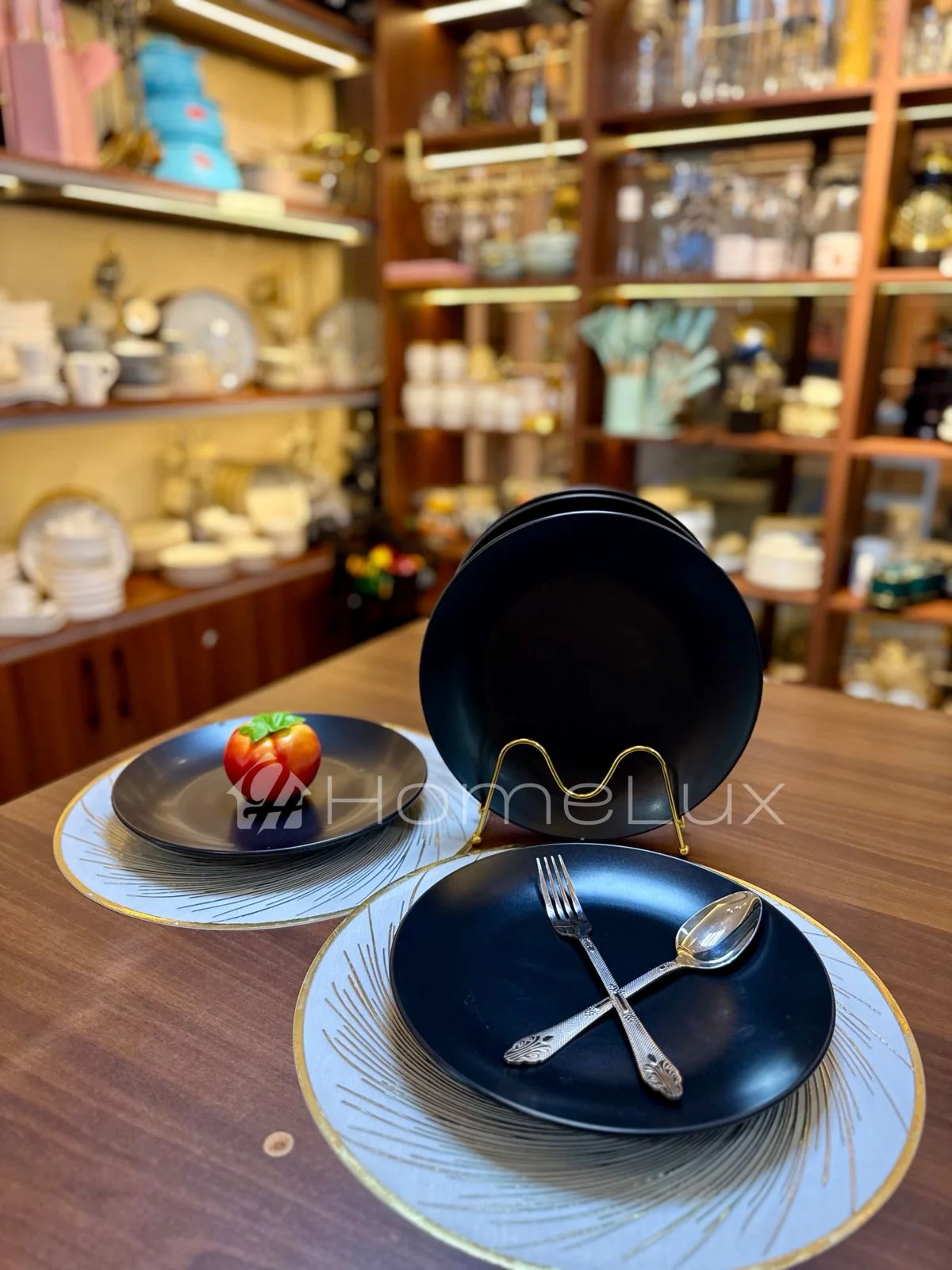 Ceramic Dinner Plates Set (6pcs)  Flower Design Round Plates - Image 6