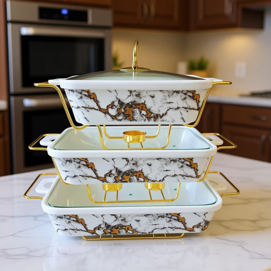 Ceramic Food Warmer Serving Bowl with Lid – Heat Retaining Hot Food Warmer Dish for Stew Rice Vegetables Oven Microwave Safe Ceramic Serving Bowl Set - Image 3