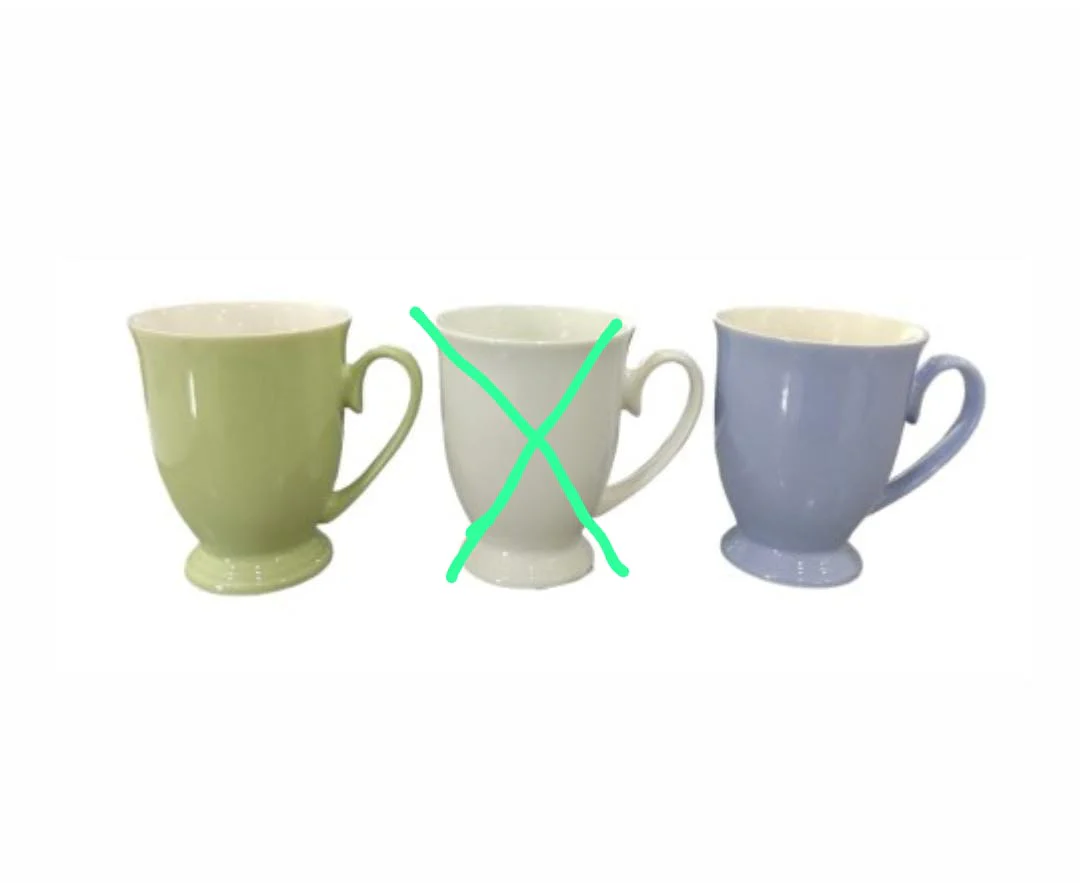Ceramic shapely Coloured Cup 6pcs - Image 2