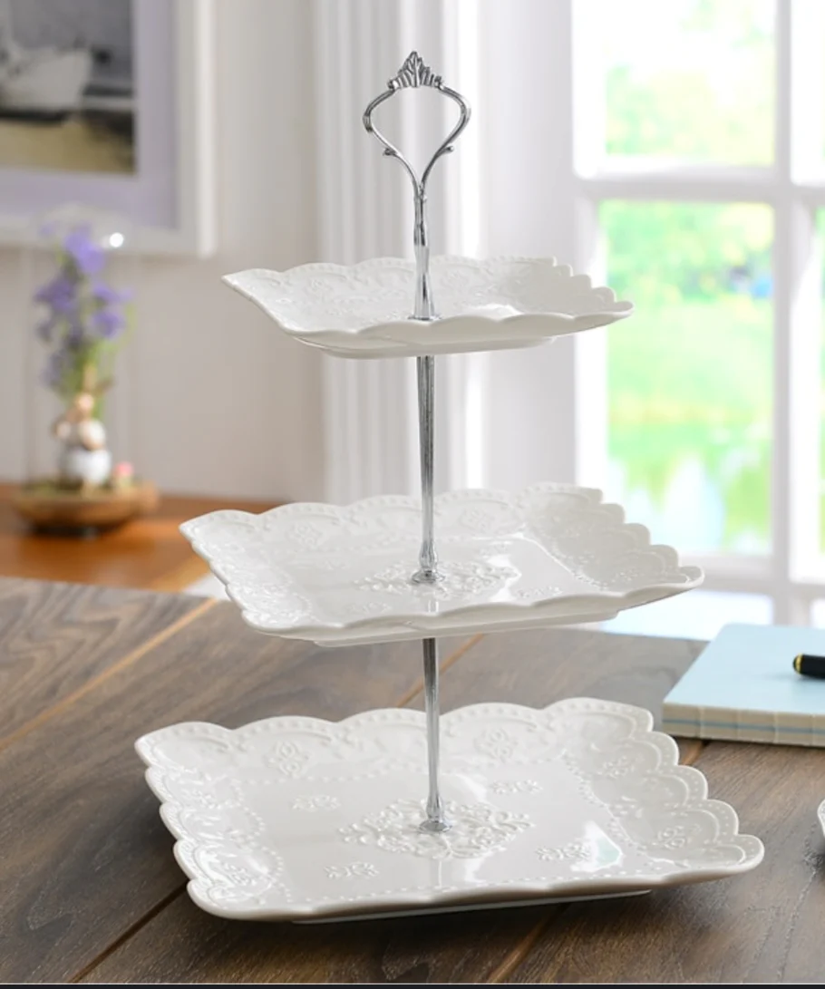 Ceramic white cake stand - Image 3