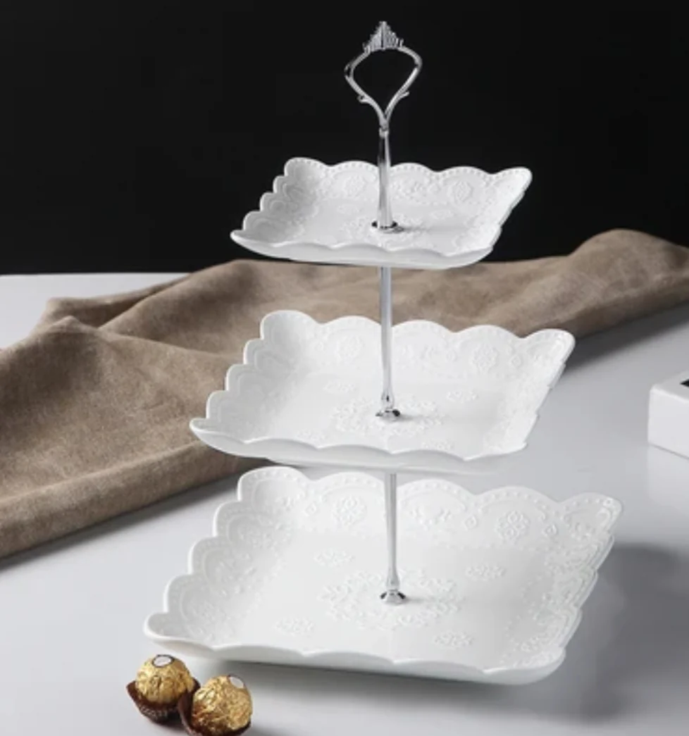 Ceramic white cake stand - Image 4