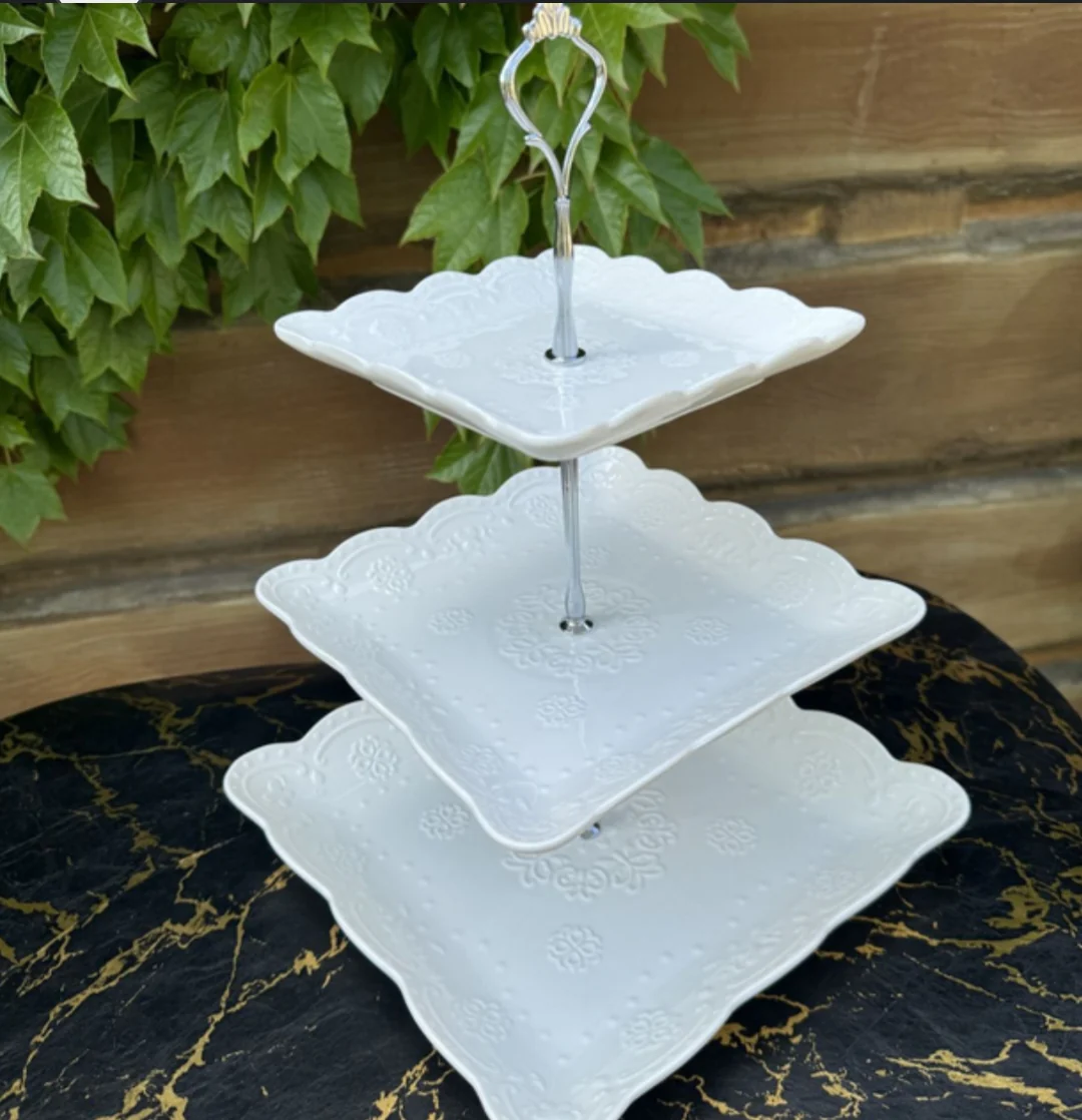 Ceramic white cake stand - Image 5