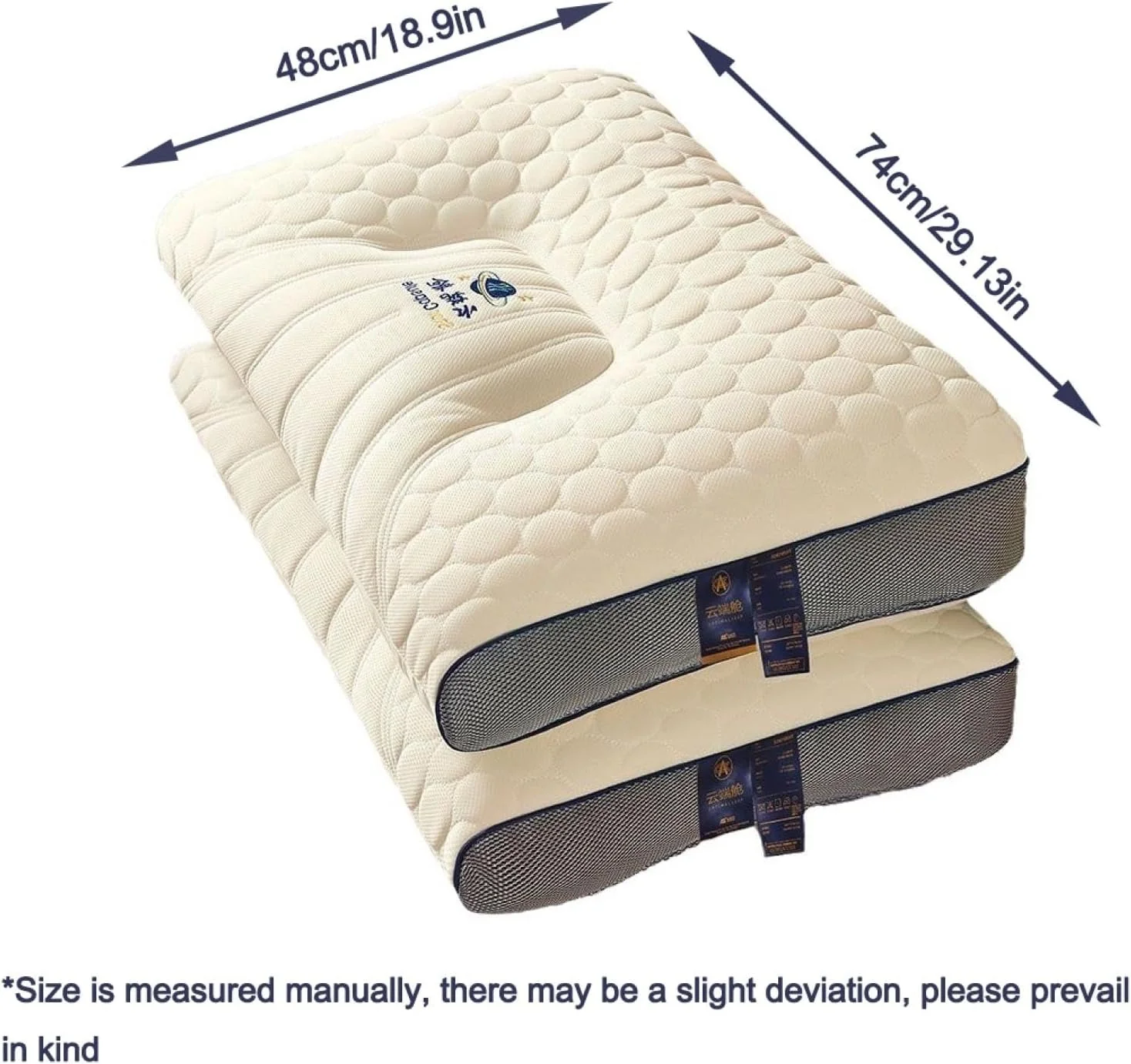 Cervical Pillow Memory Foam Neck Support Pillow with Natural Rubber Core – Ergonomic Single Bed Pillow for Side & Back Sleepers | Pain Relief - Image 10