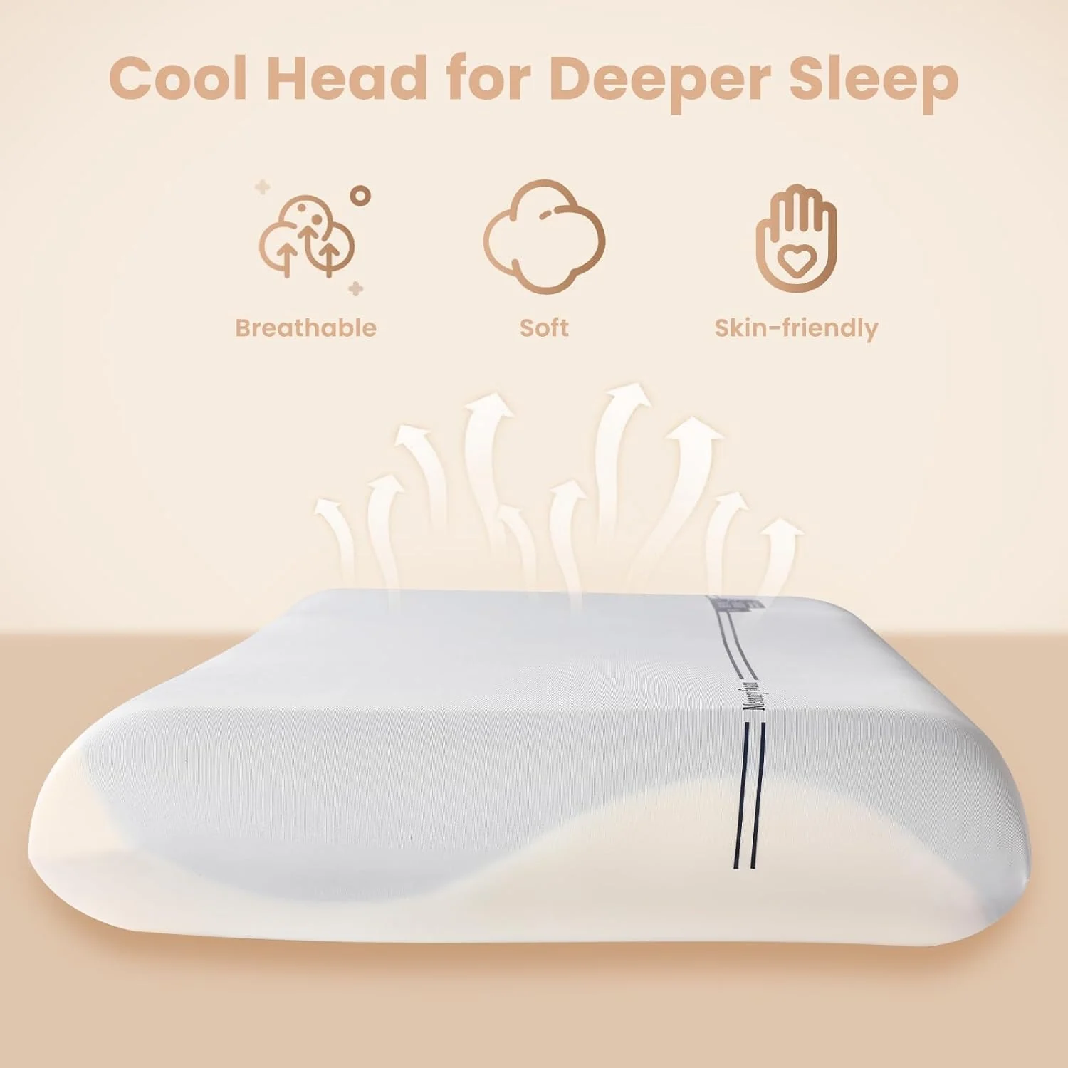 Cervical Pillow Memory Foam Neck Support Pillow with Natural Rubber Core – Ergonomic Single Bed Pillow for Side & Back Sleepers | Pain Relief - Image 3