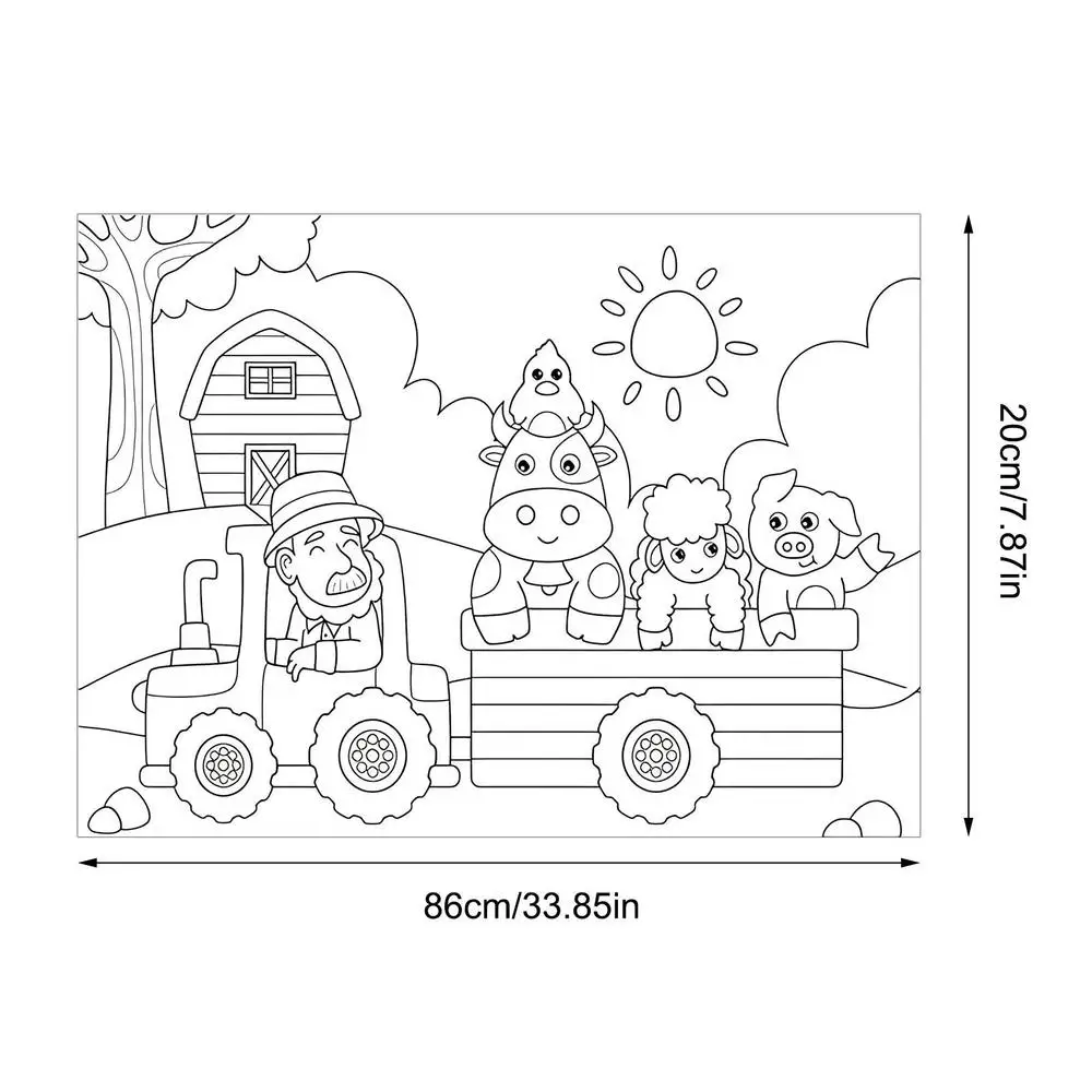 Children Coloring Paper Sticky Color Filling Paper Graffiti Scroll Coloring Paper Roll 200cm by 30cm - Image 10