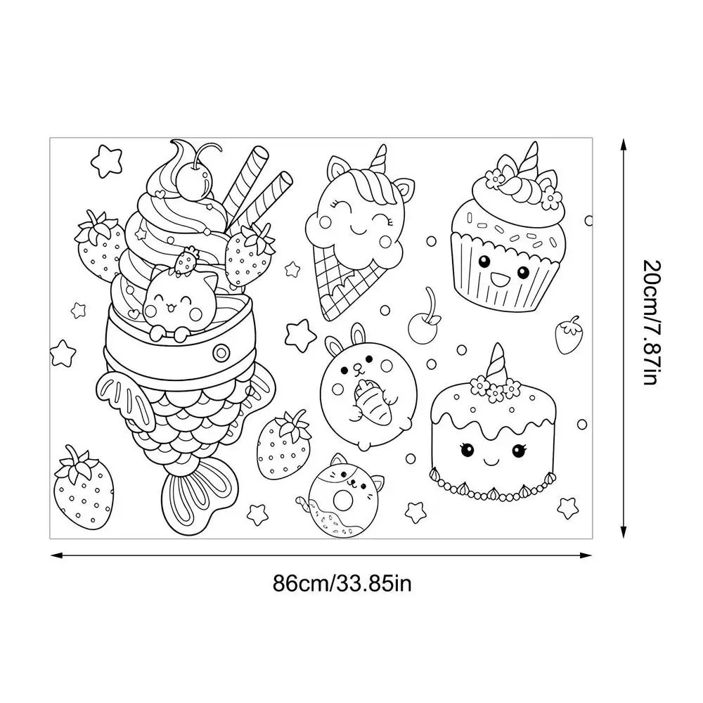 Children Coloring Paper Sticky Color Filling Paper Graffiti Scroll Coloring Paper Roll 200cm by 30cm - Image 11