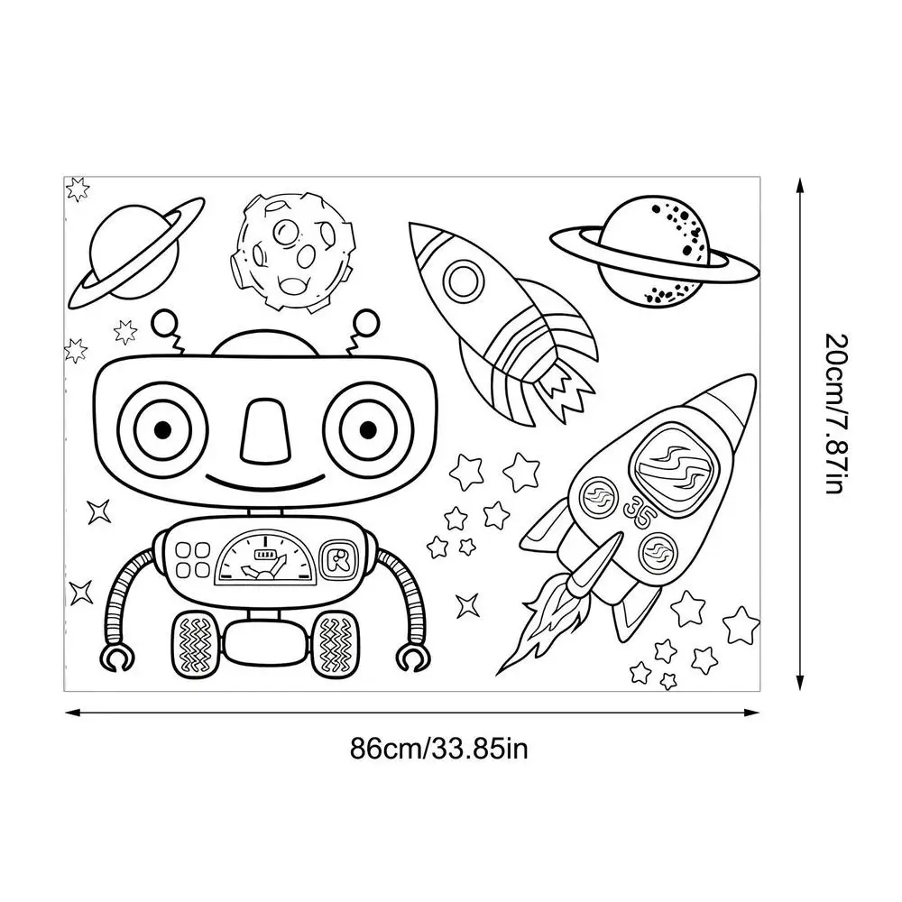 Children Coloring Paper Sticky Color Filling Paper Graffiti Scroll Coloring Paper Roll 200cm by 30cm - Image 12