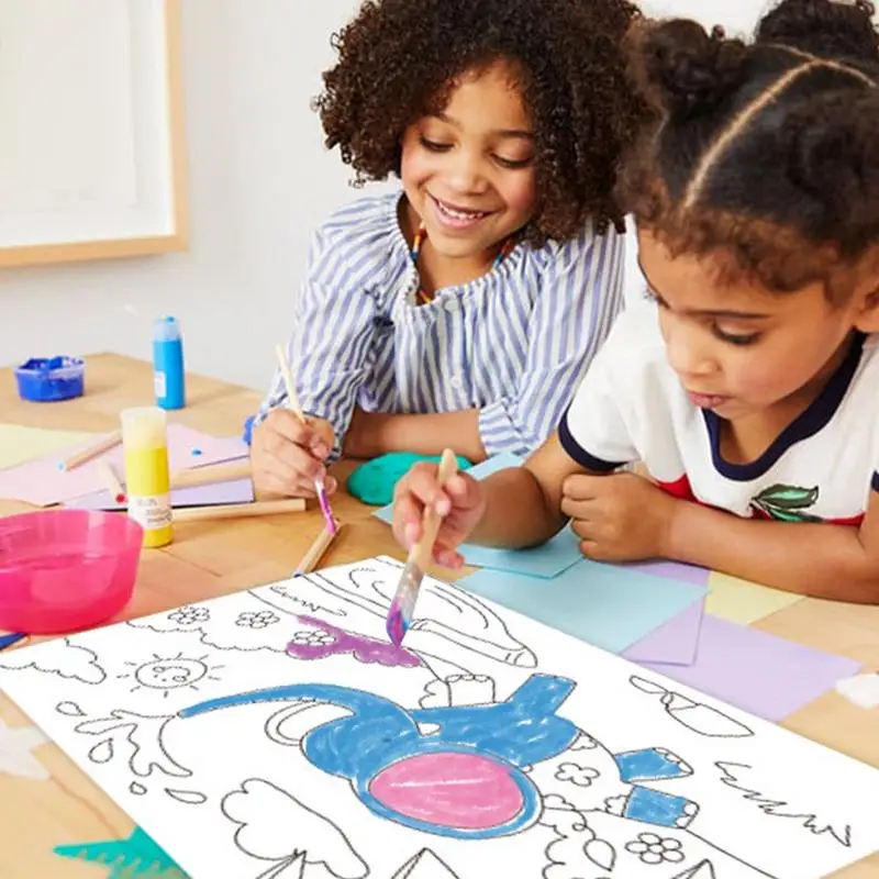 Children Coloring Paper Sticky Color Filling Paper Graffiti Scroll Coloring Paper Roll 200cm by 30cm - Image 2